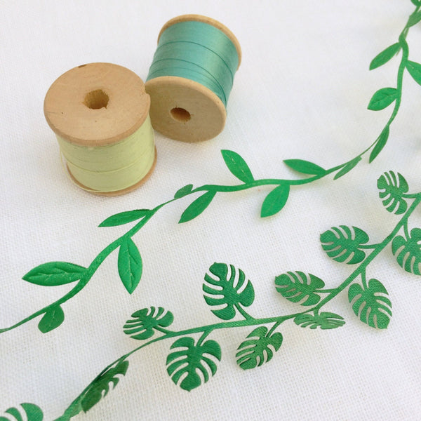 Tropical. Cheese Plant leaf ribbon Collection - StitchKits Crafts