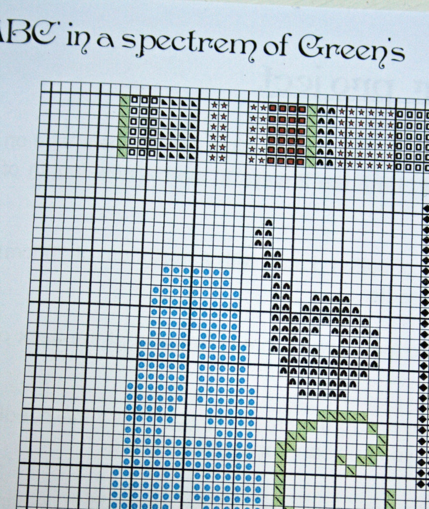 Green Alphabet Sampler Cross Stitch Kit - StitchKits Crafts