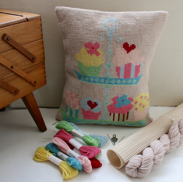 Candy Cup Cake,  Wool Cross Stitch Kit. - StitchKits Crafts