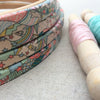 pretty pastel  embroidery hoops with embroidery threads