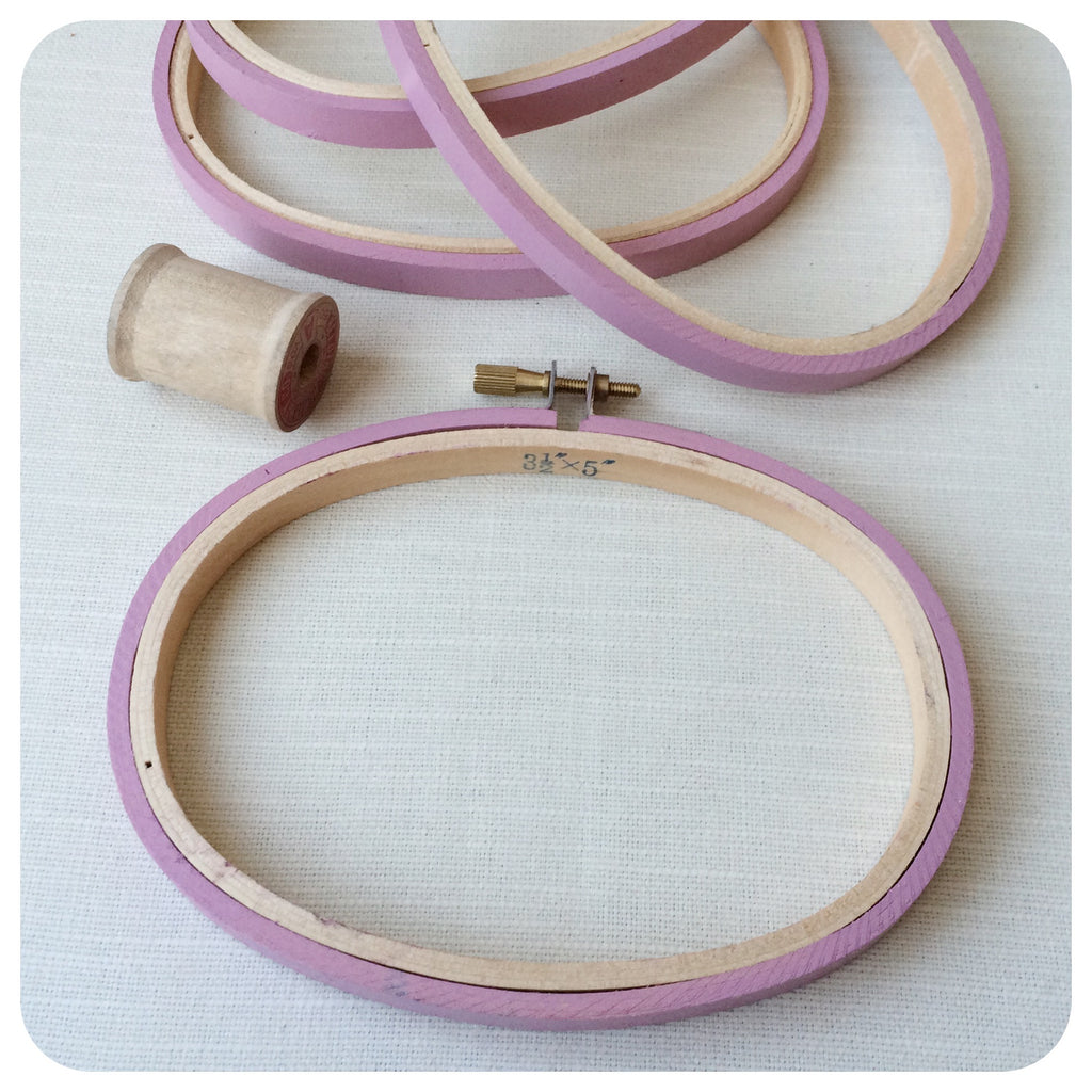 Raspberry Pink, Painted Embroidery hoop - StitchKits Crafts