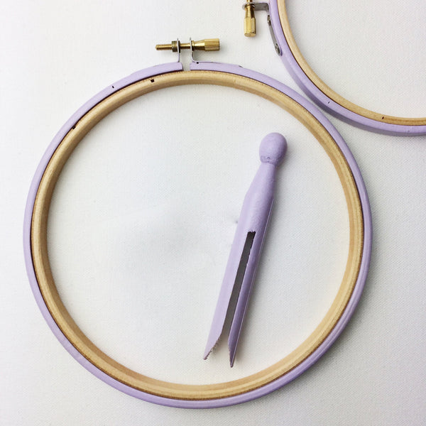 Lilac purple embroidery hoop 