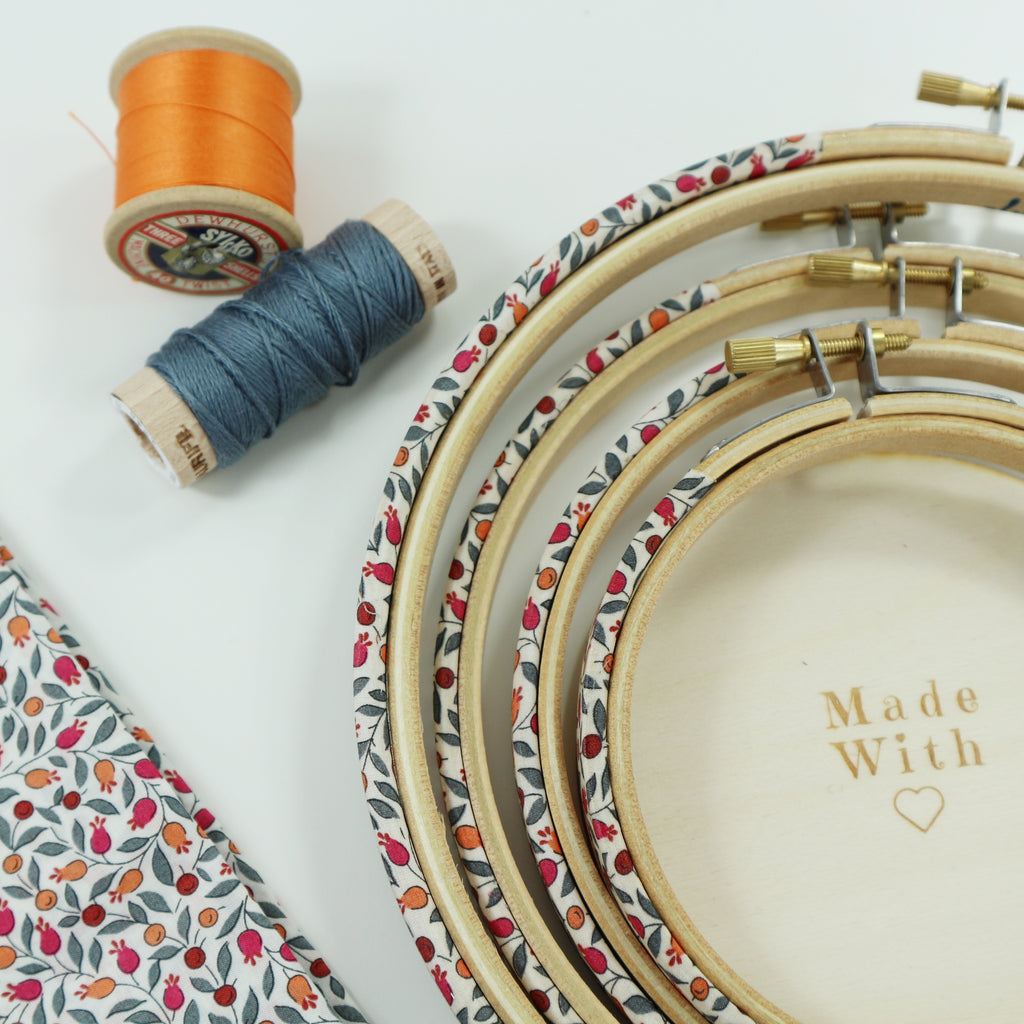 coloured embroidery hoops for framing cross stitch and  hand embroidery