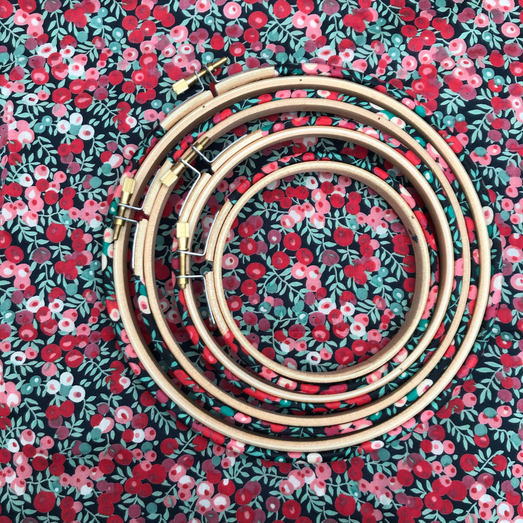 floral berry print embroidery hoop