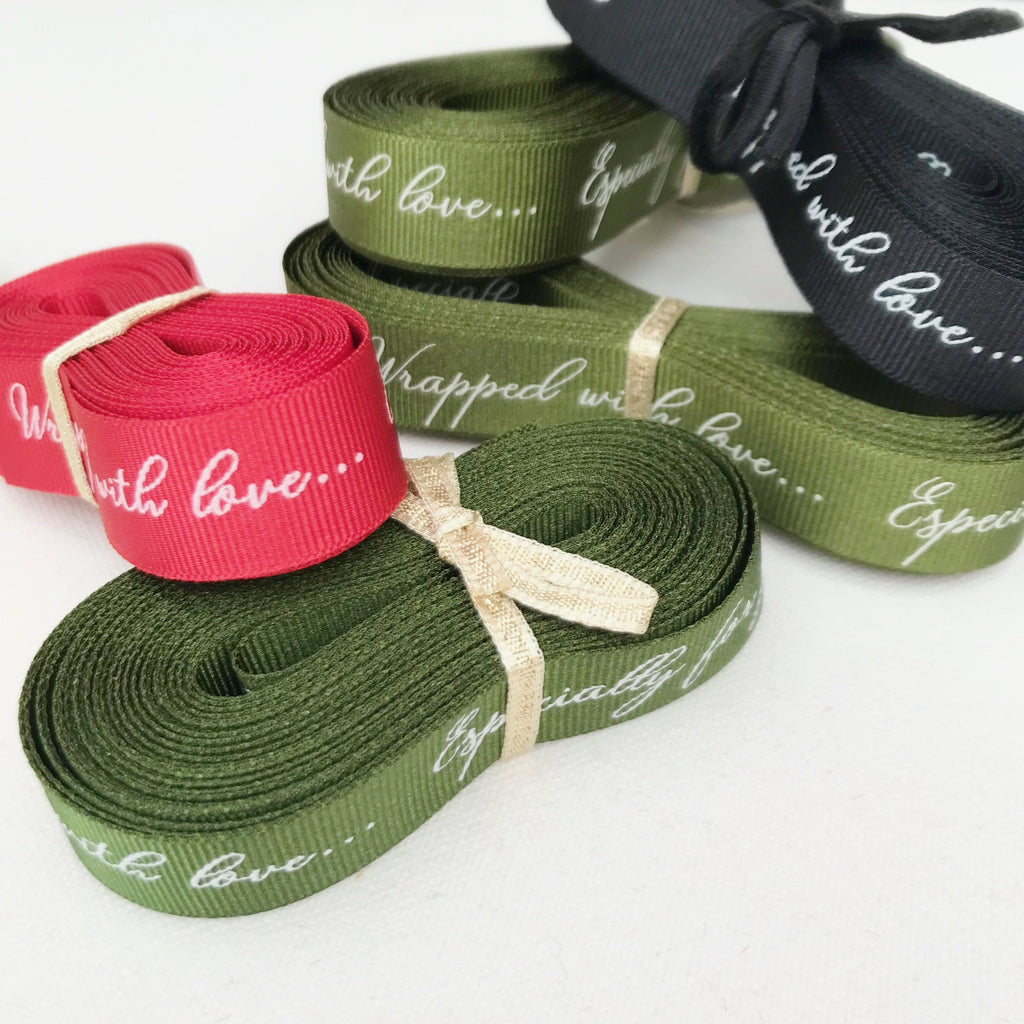 Luxury ribbons in bundles.