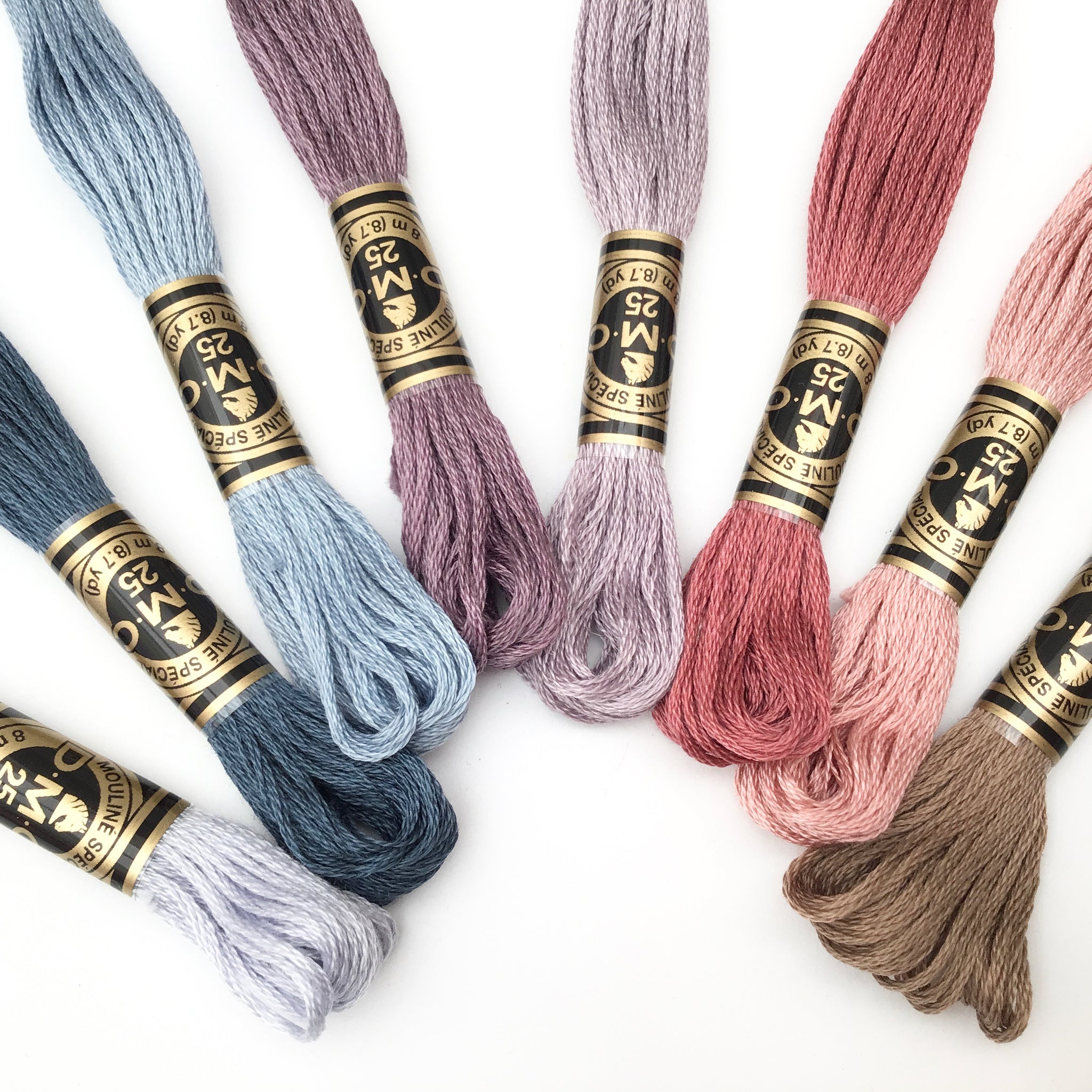 Thread Collection Colours DMC Thread Collection. Antique Velvet Colour Pallet. – StitchKits Crafts