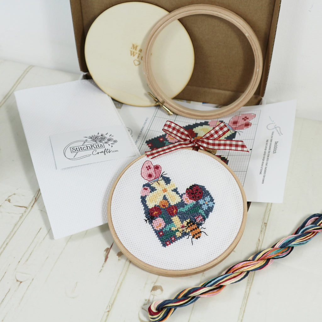 woodland embroidery hoop, cross stitch kit