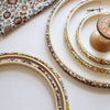 Gold and Yellow Floral Liberty Fabric Tana Lawn Covered Embroidery Hoops - StitchKits Crafts